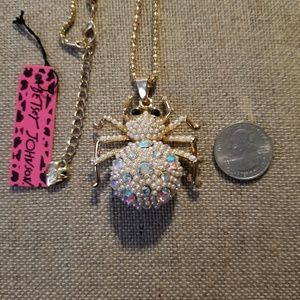 Betsey Johnson Spider Pendant on Sweaterchain